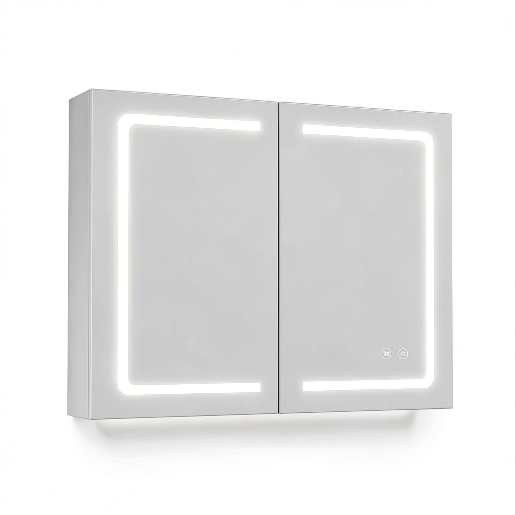 Armoire, réglable, avec éclairage LED, avec prise intégrée, 80 x 60 cm, pour la chambre