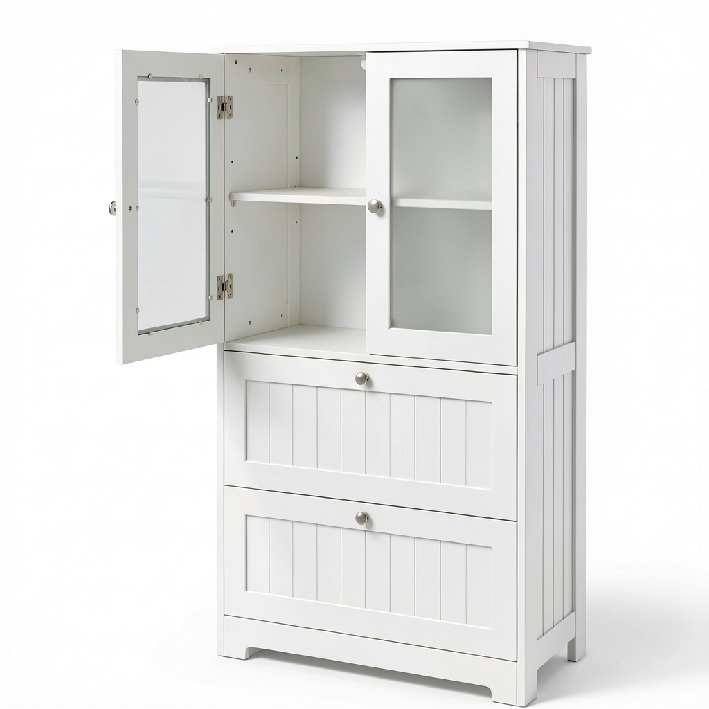 Armoire, réglable, avec rangement, avec tiroirs, 60 x 30 x 108 cm, coloris blanc, pour la chambre