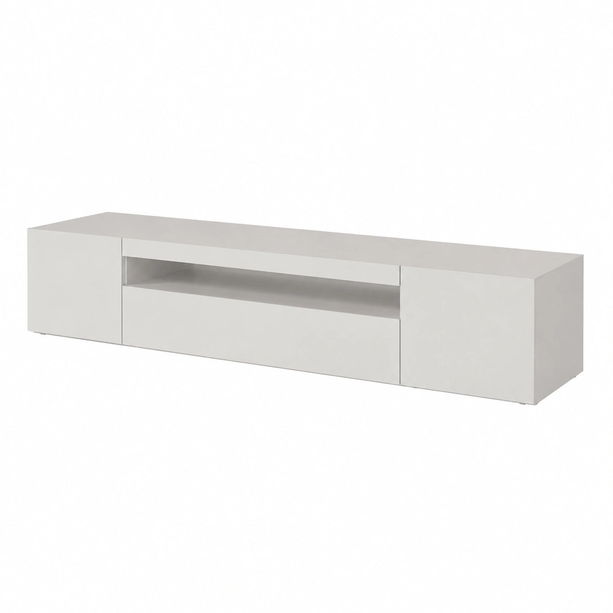 Meuble TV, avec portes, coloris blanc, pour le salon