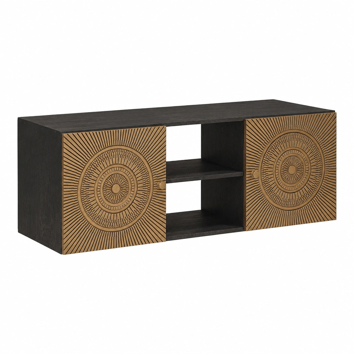 Meuble TV, avec rangement, avec étagères, 105 x 30 x 35 cm, pour le salon