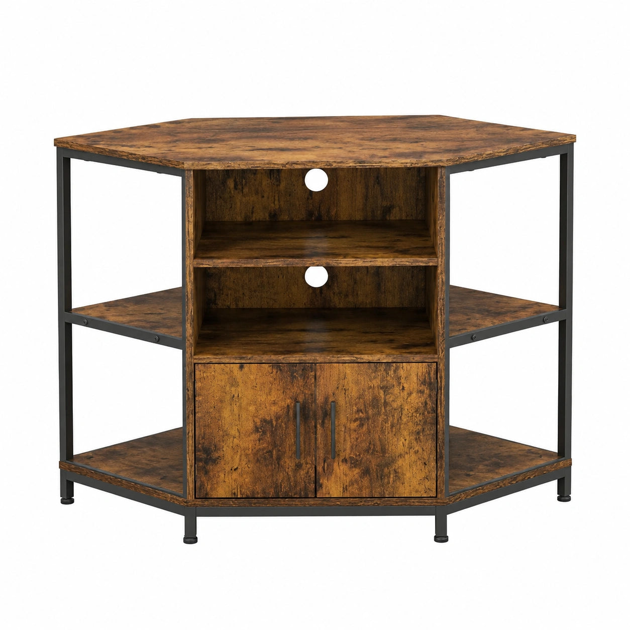 Armoire, avec éclairage LED, 105 x 50 x 79 cm, coloris marron, pour la chambre