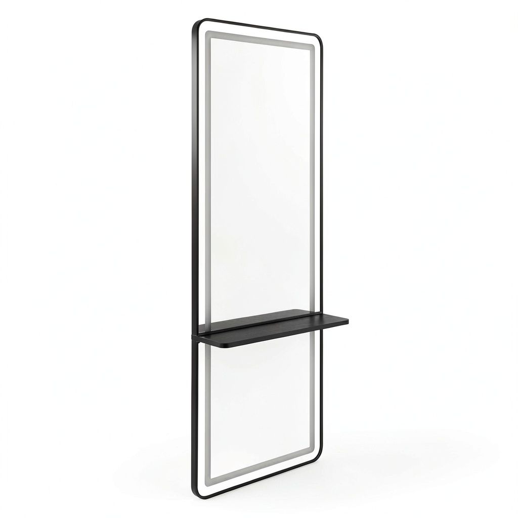 Miroir, en aluminium, coloris noir, 17 x 65 x 177 cm, pour l’entrée ou la chambre