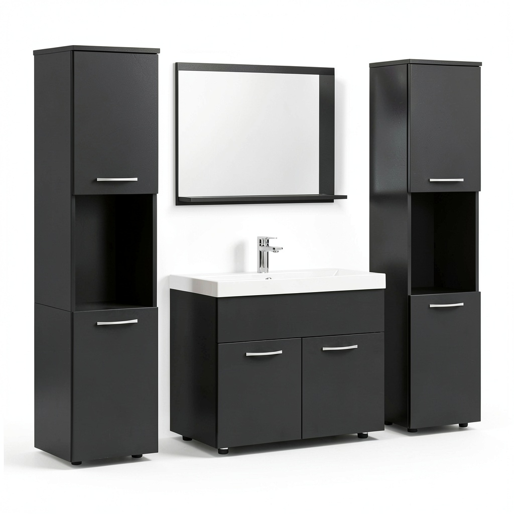 Armoire, avec rangement, coloris noir, pour la chambre