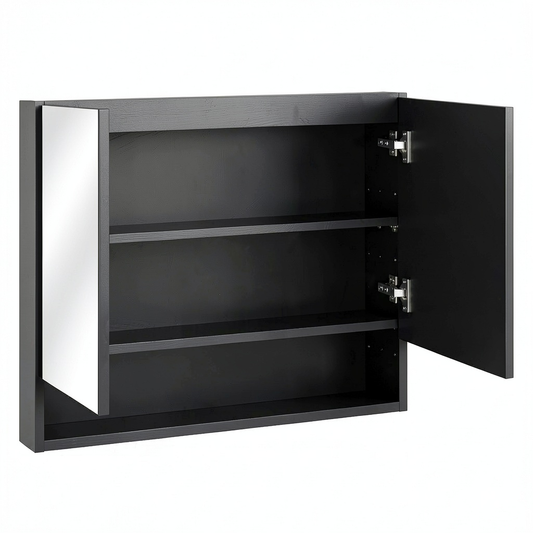 Armoire, en panneaux de bois, coloris noir, 80 x 15 x 60 cm, pour la chambre