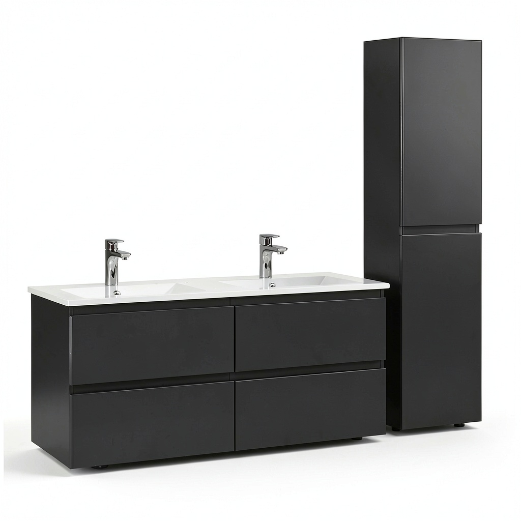 Ensemble de meubles de salle de bain, coloris noir, pour la salle de bain