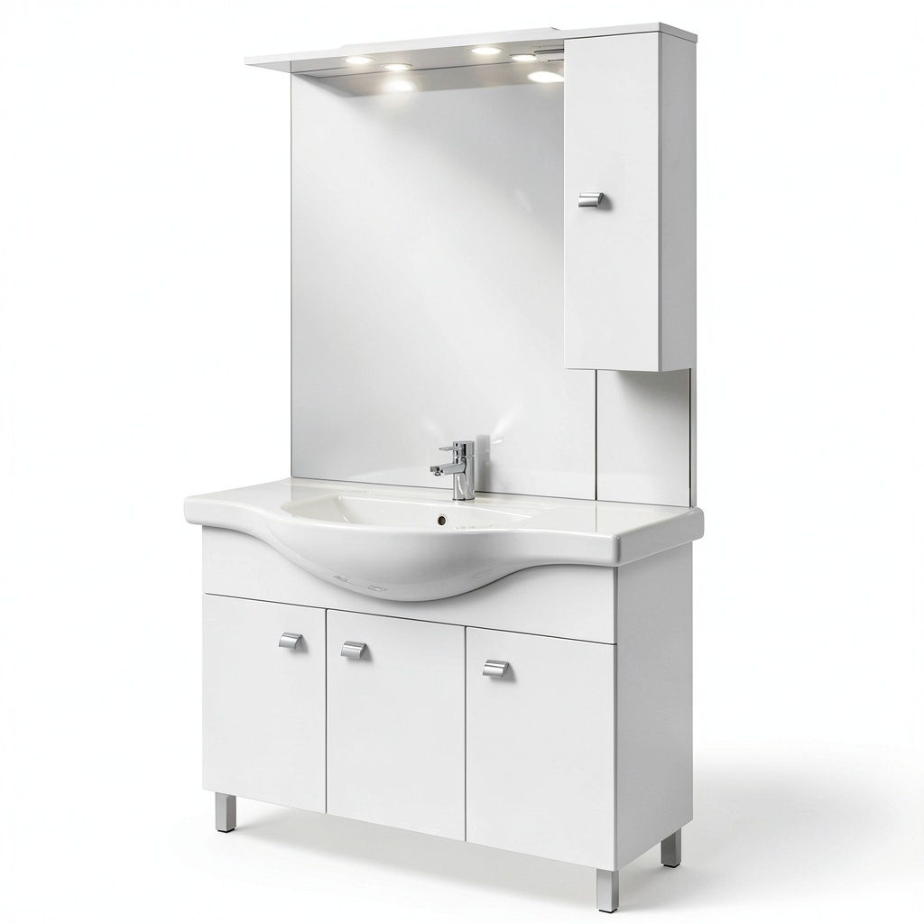 Ensemble de meubles de salle de bain, coloris blanc, pour la salle de bain