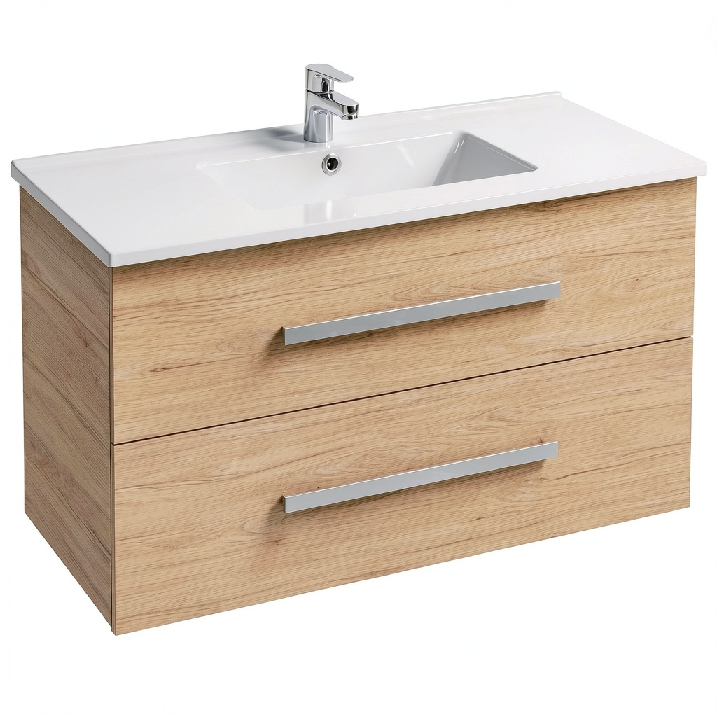 Ensemble de meubles de salle de bain, avec tiroirs, en chêne, pour la salle de bain