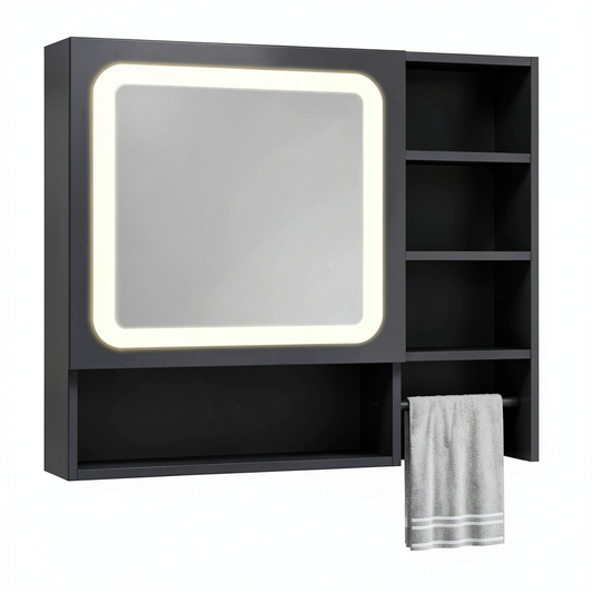 Armoire, réglable, avec étagères, coloris noir, 80 x 60 cm, pour la chambre