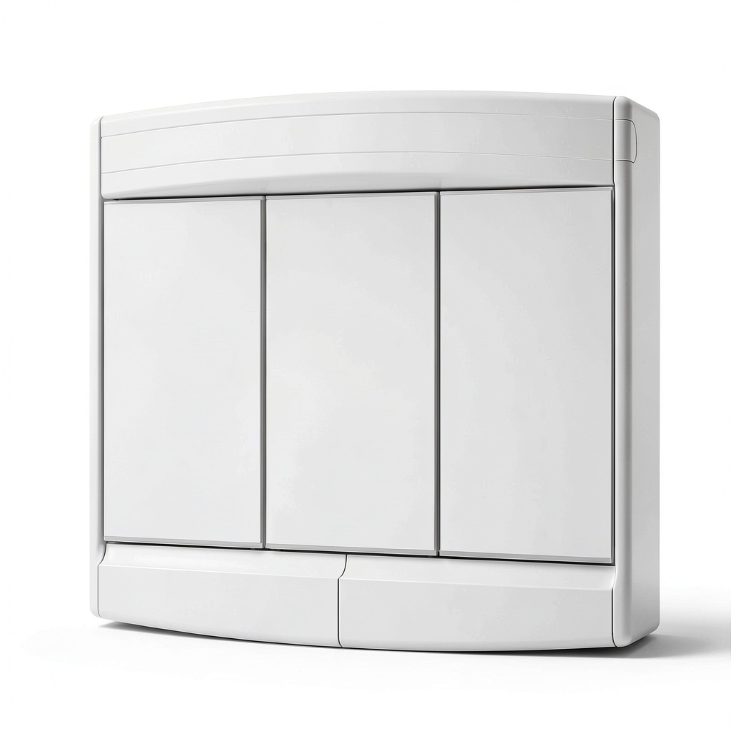 Armoire, avec éclairage LED, avec prise intégrée, coloris blanc, pour la chambre