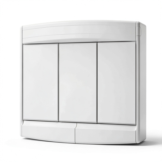 Armoire, avec éclairage LED, avec prise intégrée, coloris blanc, pour la chambre