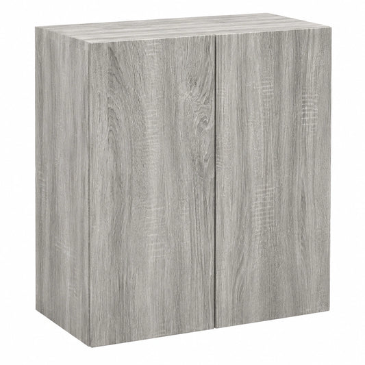 Meuble TV, avec rangement, coloris gris, 59,5 x 31 x 60 cm, pour le salon