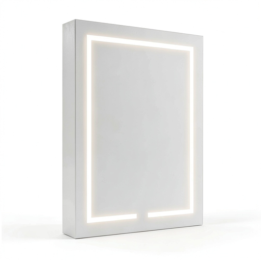 Armoire, avec étagères, avec éclairage LED, avec prise intégrée, coloris blanc, 60 x 80 cm, pour la chambre