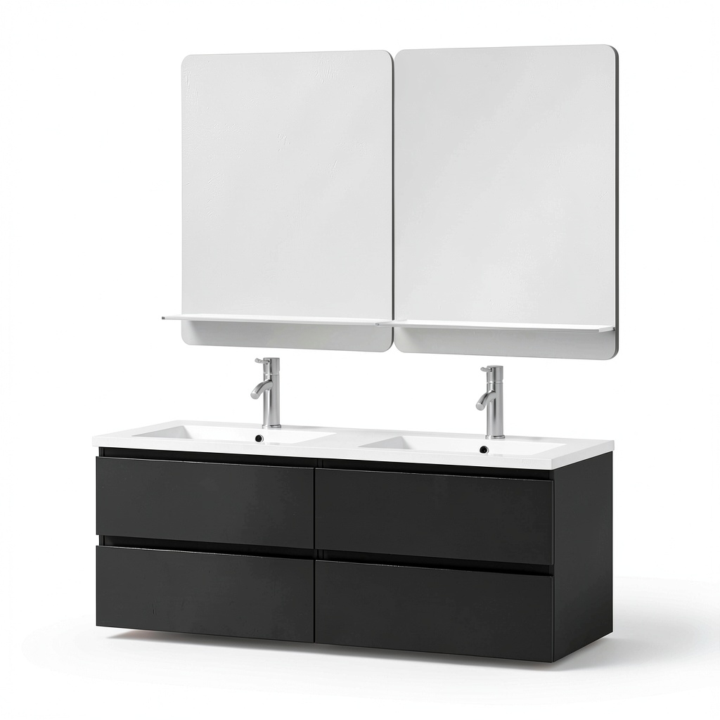 Ensemble de meubles de salle de bain, coloris noir, pour la salle de bain