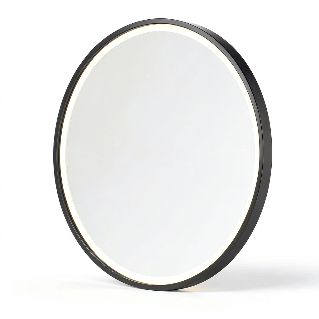 Miroir, en métal et verre trempé, coloris noir, pour l’entrée ou la chambre