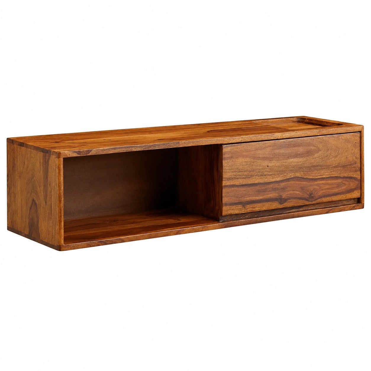 Meuble TV, en bois massif, 108 x 25 x 34 cm, pour le salon
