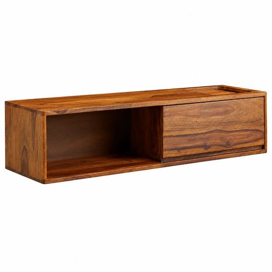 Meuble TV, en bois massif, 108 x 25 x 34 cm, pour le salon